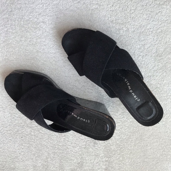 SOLDBlack wedge heels Size 7 1/2. - Picture 4 of 5